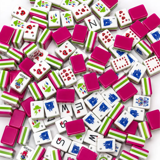 Berry Pink Pop Art Mahjong Set
