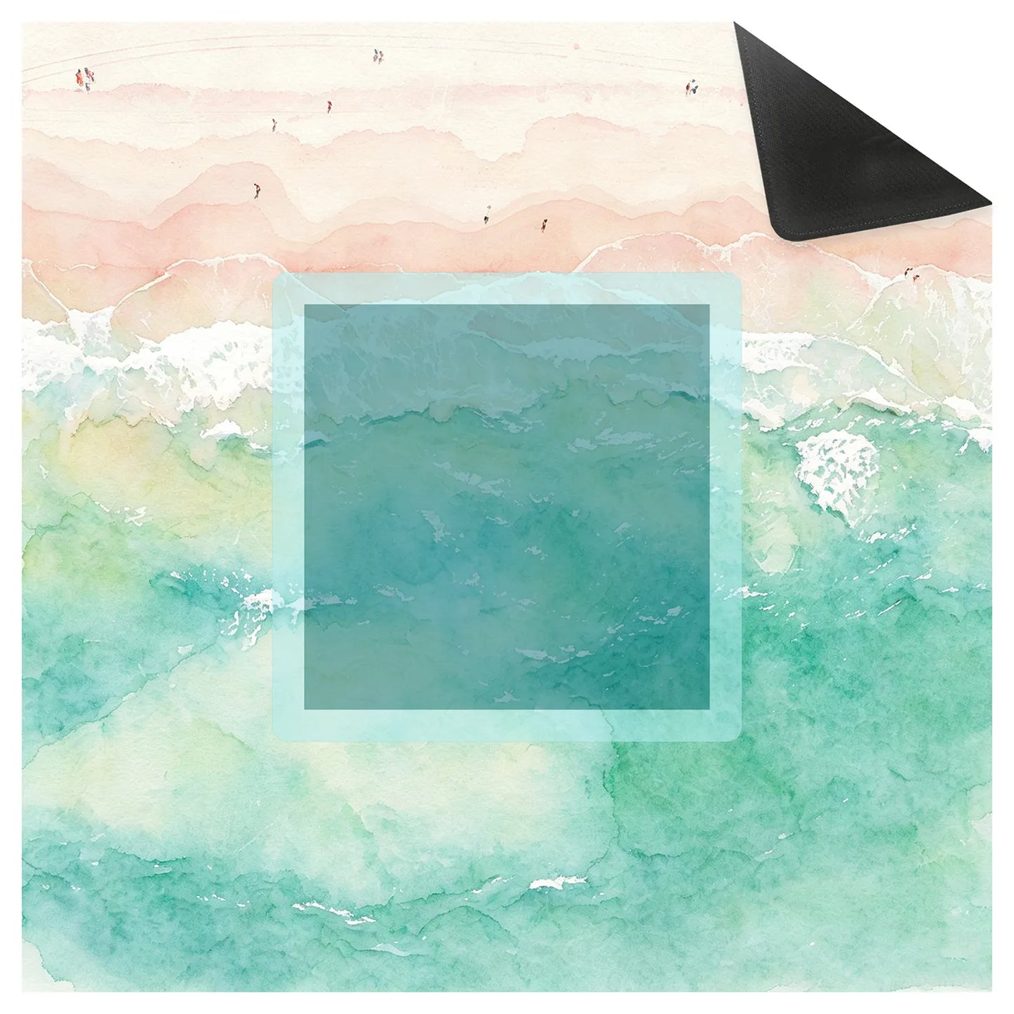 Watercolor Ocean Beach Resort Mahjong Mat