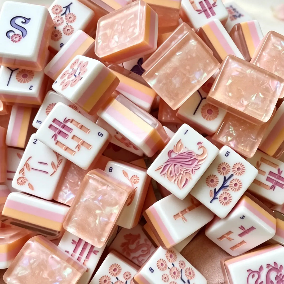 Bloom Shimmering Pastel Garden Mahjong Set