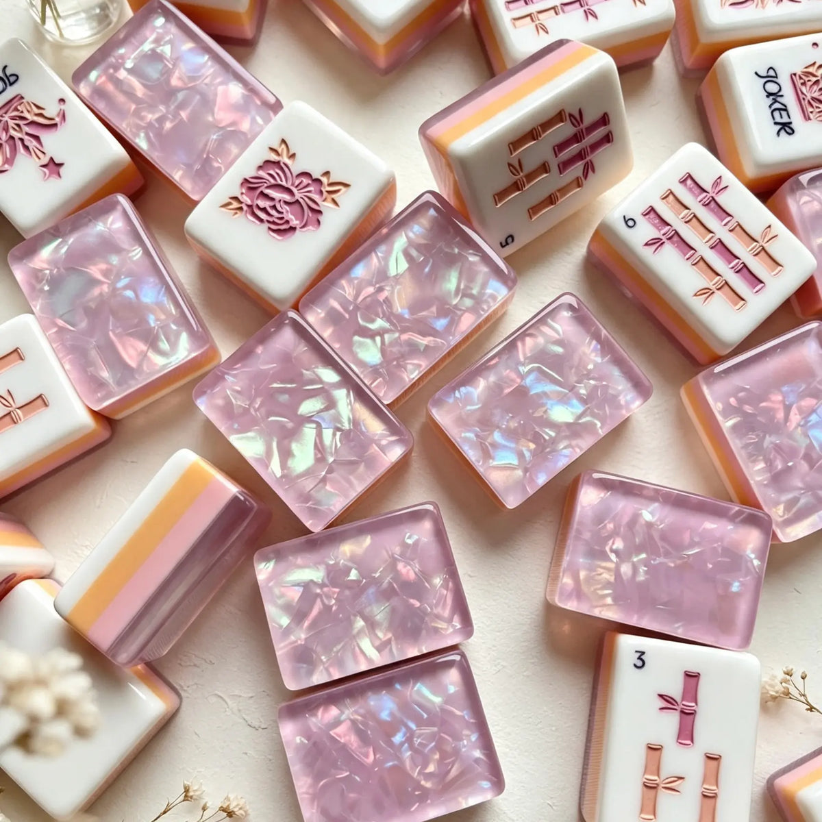 Bloom Shimmering Pastel Garden Mahjong Set