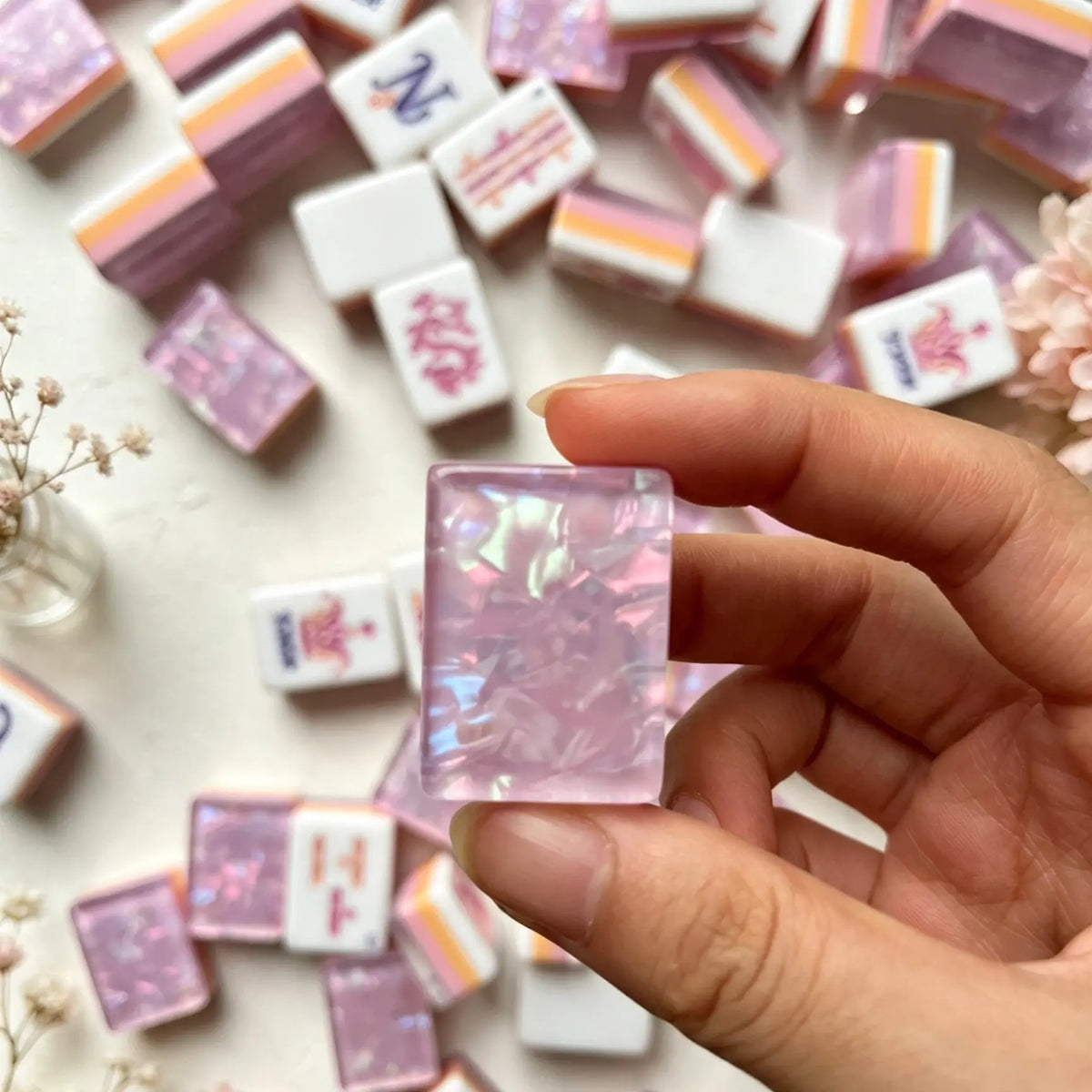 Bloom Shimmering Pastel Garden Mahjong Set