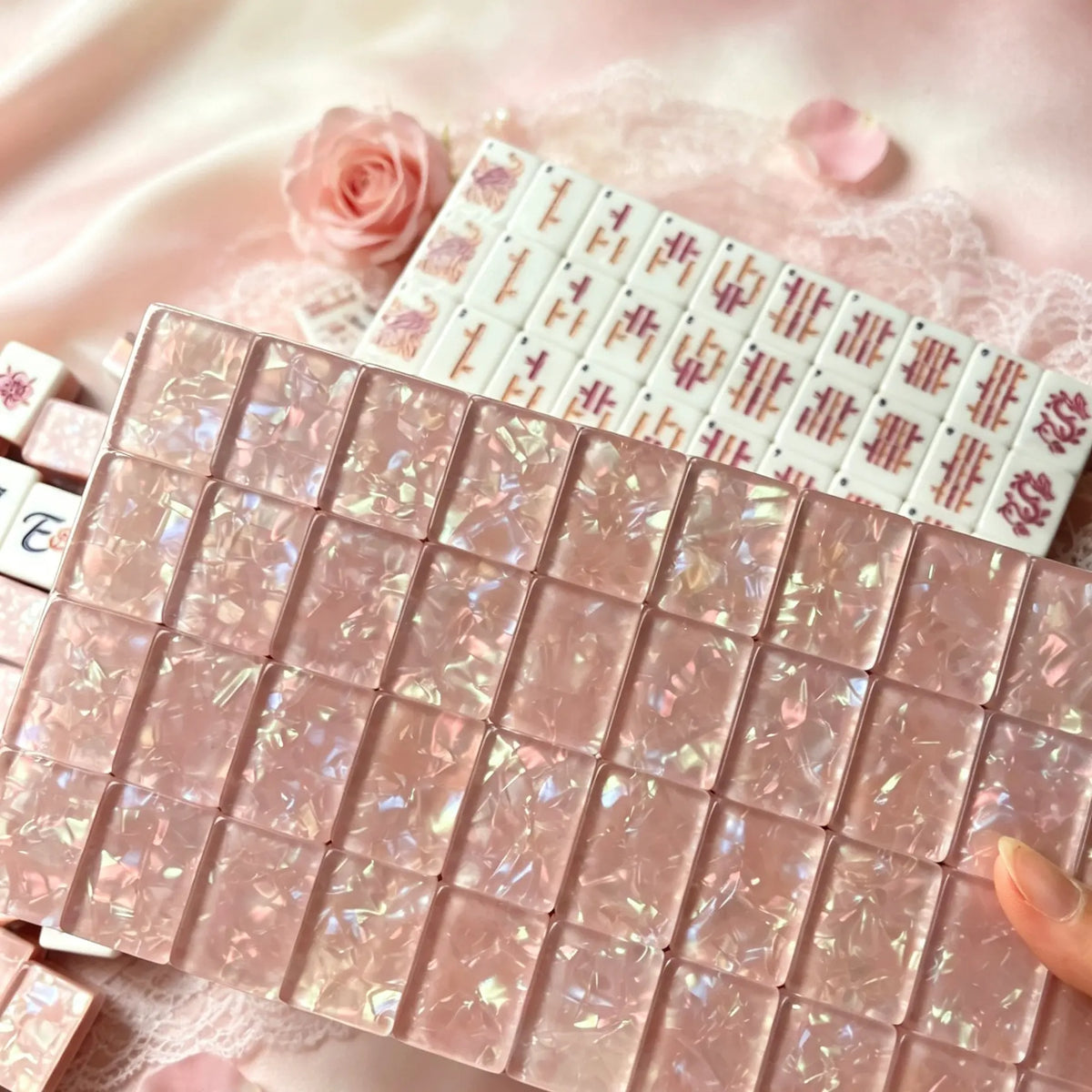 Bloom Shimmering Pastel Garden Mahjong Set