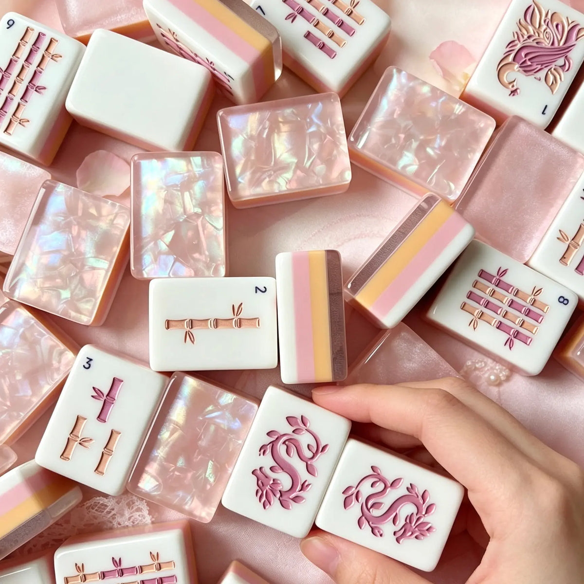 Bloom Shimmering Pastel Garden Mahjong Set