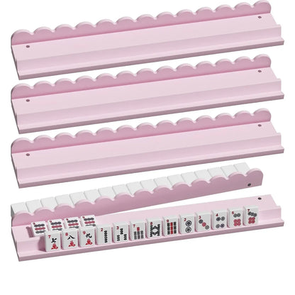 20" Wooden Mahjong Racks with Pushers 4-Pack