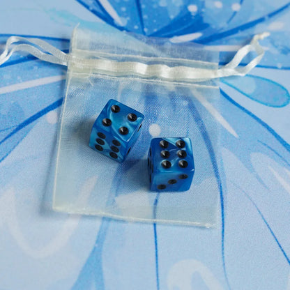Square-cornered Jewel Swirl Acrylic Mahjong Dice