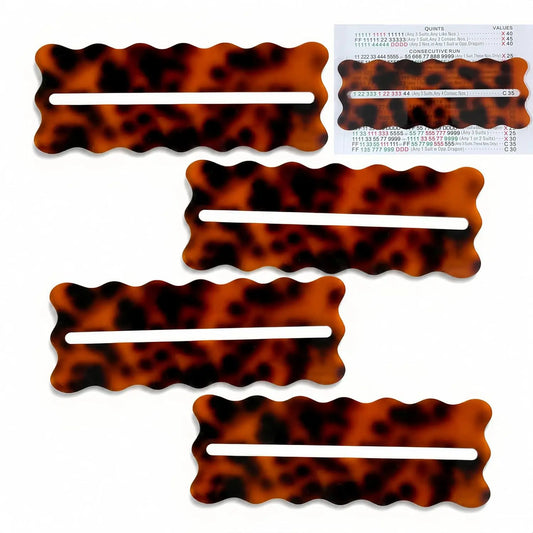 Tortoiseshell Scalloped Acrylic Line Readers 4Pcs/Set