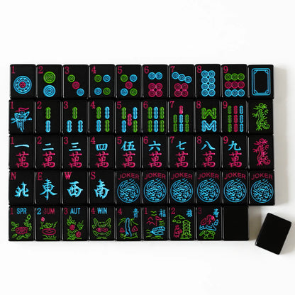 Neon Midnight Melamine Mahjong Set