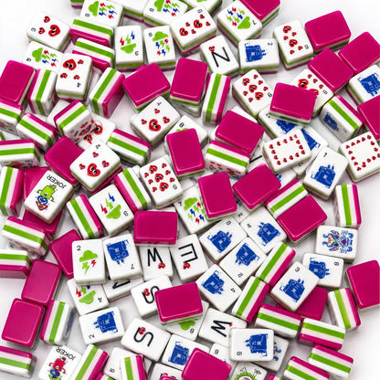 Berry Pink Pop Art Mahjong Set