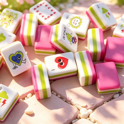 Berry Pink Pop Art Mahjong Set
