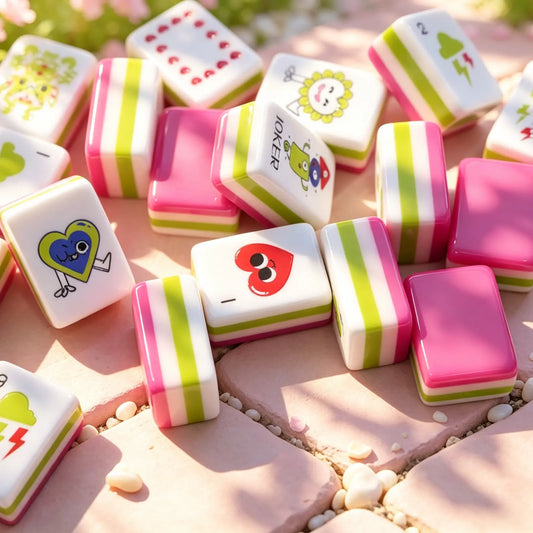 Berry Pink Pop Art Mahjong Set