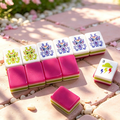 Berry Pink Pop Art Mahjong Set