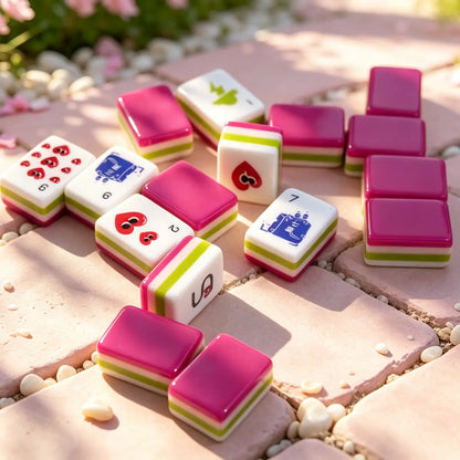 Berry Pink Pop Art Mahjong Set