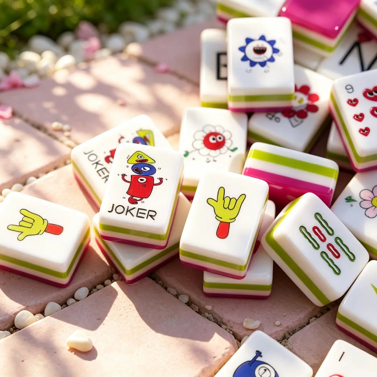 Berry Pink Pop Art Mahjong Set