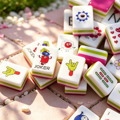 Berry Pink Pop Art Mahjong Set