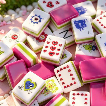 Berry Pink Pop Art Mahjong Set