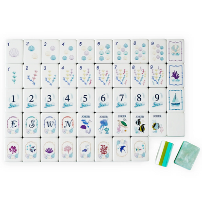 Mint Shimmer Ocean Reef Mahjong Set