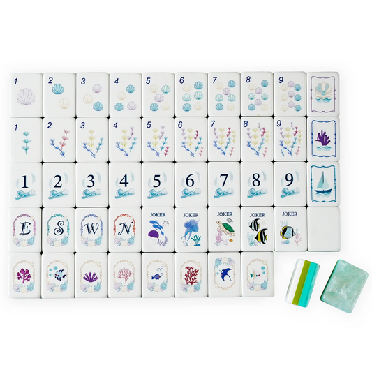 Mint Shimmer Ocean Reef Mahjong Set