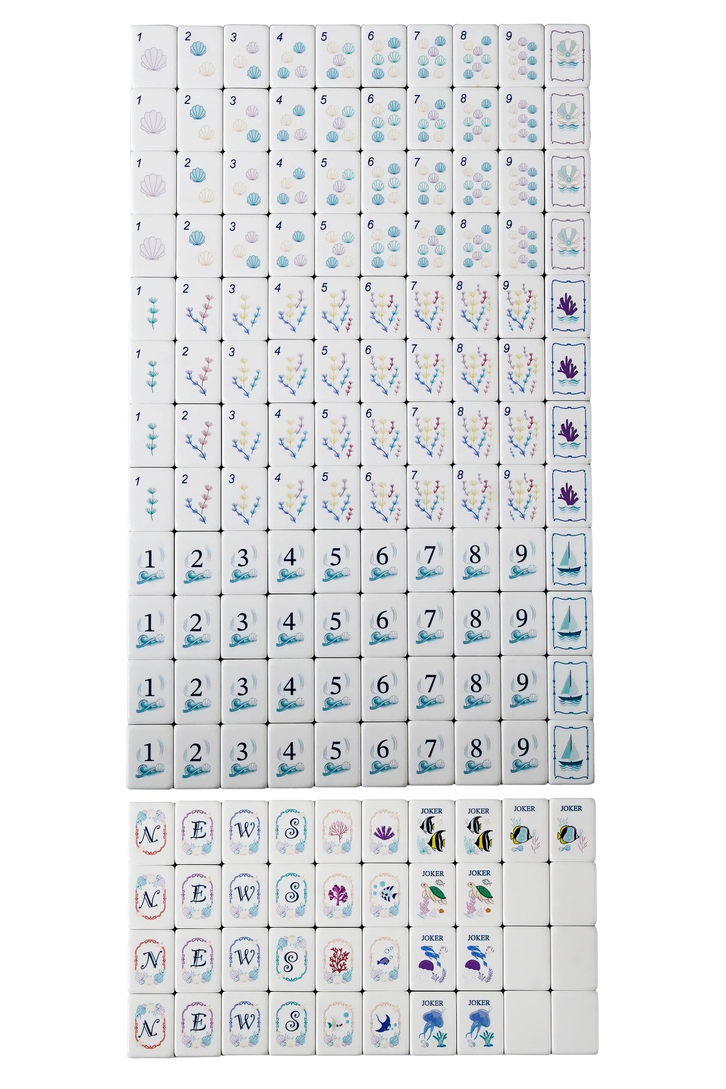 Mint Shimmer Ocean Reef Mahjong Set