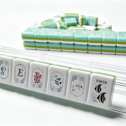 Mint Shimmer Ocean Reef Mahjong Set