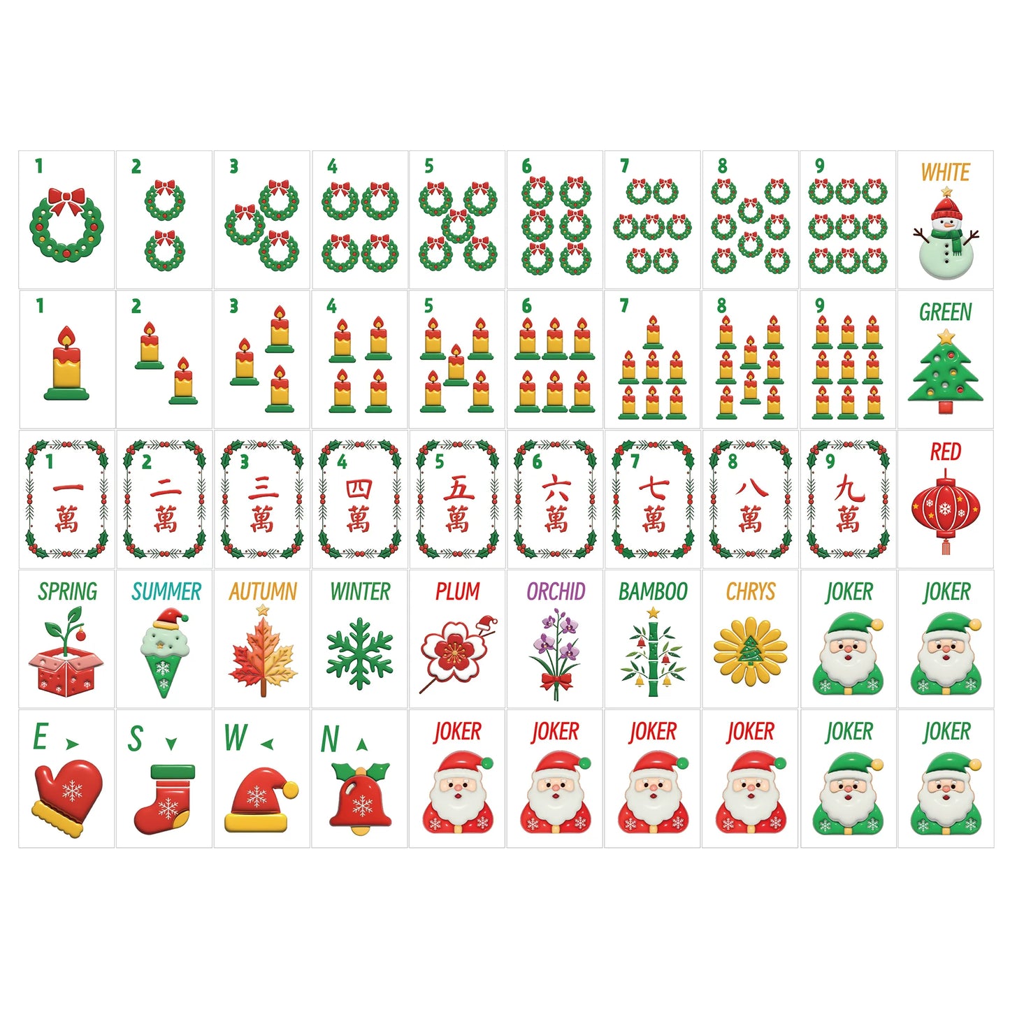 Holly Jolly Christmas Mahjong Set