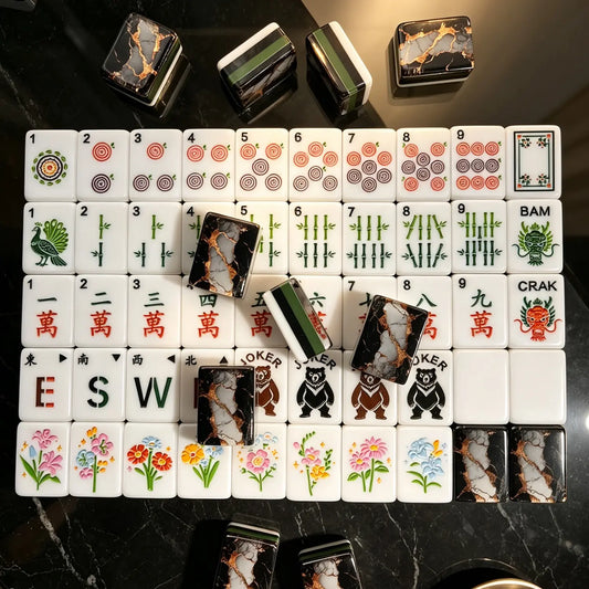 Gold Veined Mahjong Set