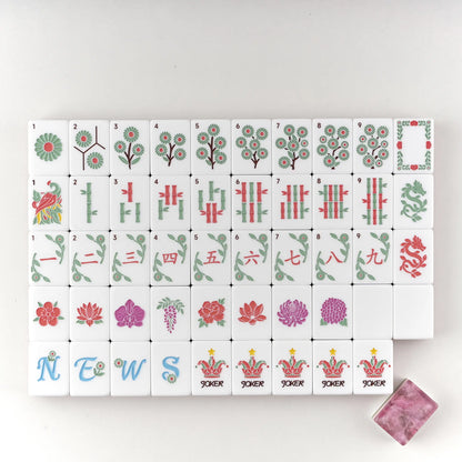 Rose Marble Pattern Mahjong Set