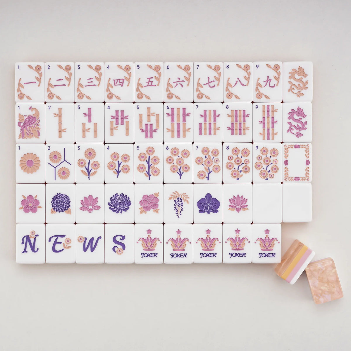 Bloom Shimmering Pastel Garden Mahjong Set