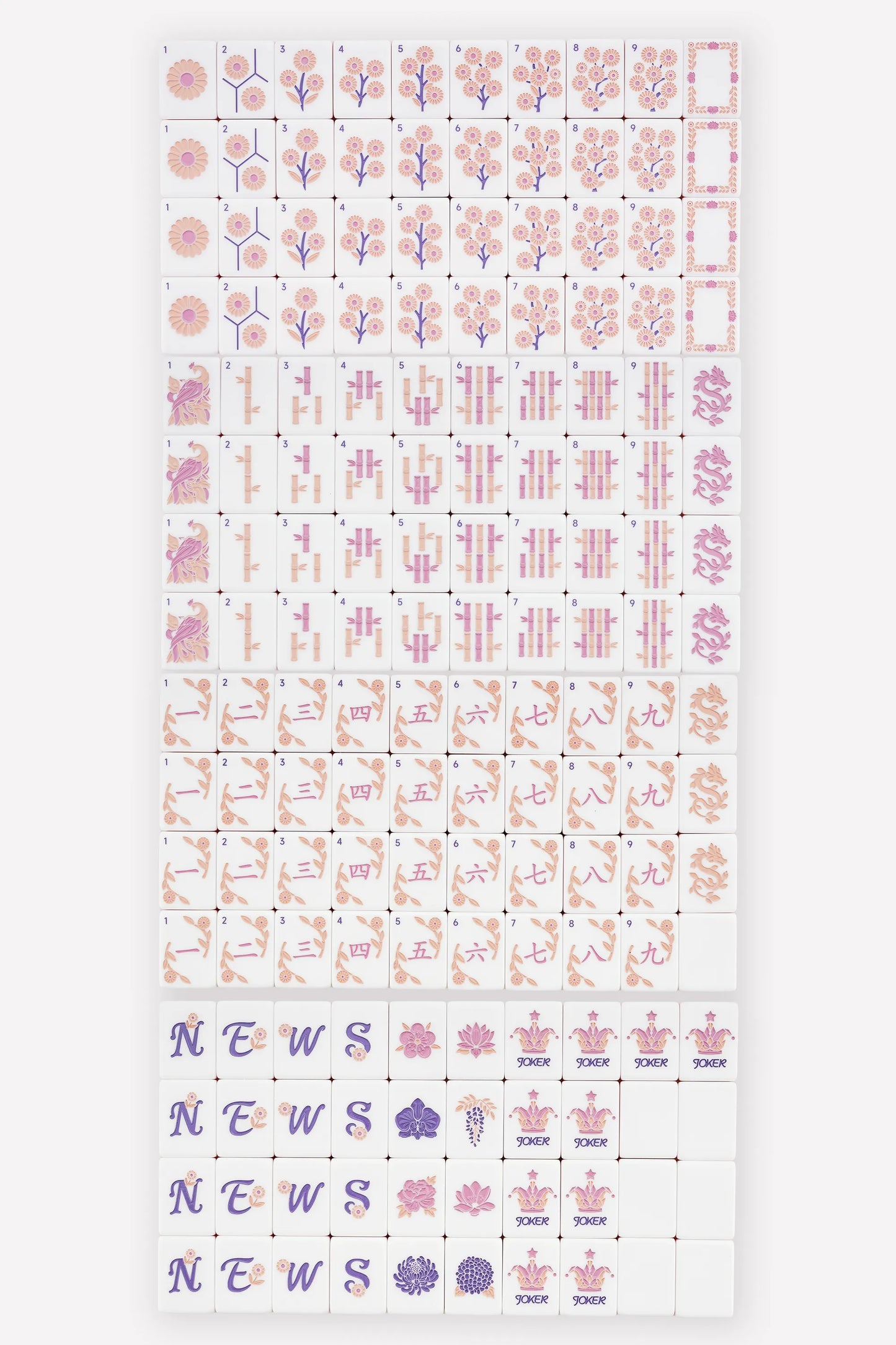 Bloom Shimmering Pastel Garden Mahjong Set