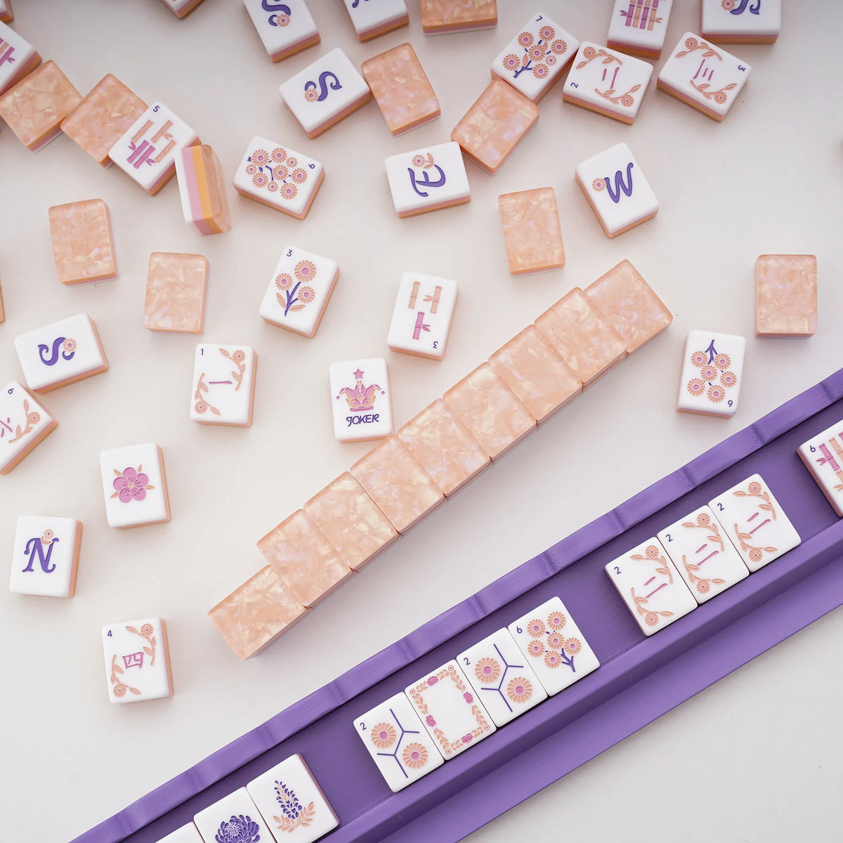 Bloom Shimmering Pastel Garden Mahjong Set