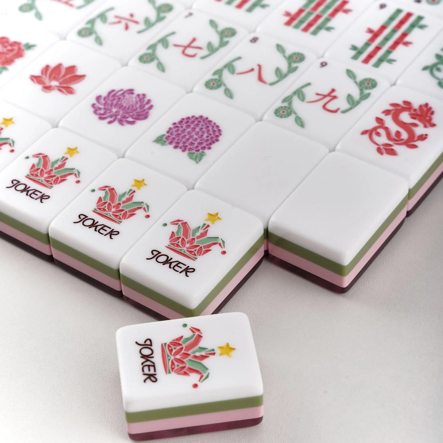 Rose Marble Pattern Mahjong Set