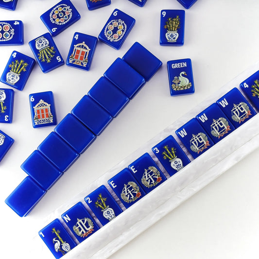 Garden Soirée Cobalt Blue Mahjong Set