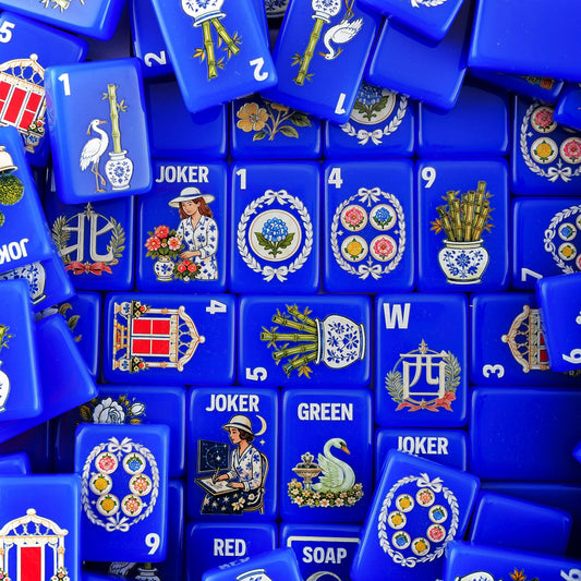 Garden Soirée Cobalt Blue Mahjong Set