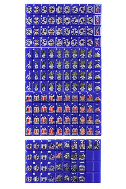 Garden Soirée Cobalt Blue Mahjong Set