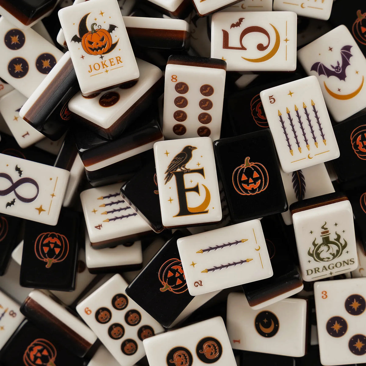 Midnight Witchcraft Halloween Mahjong Set