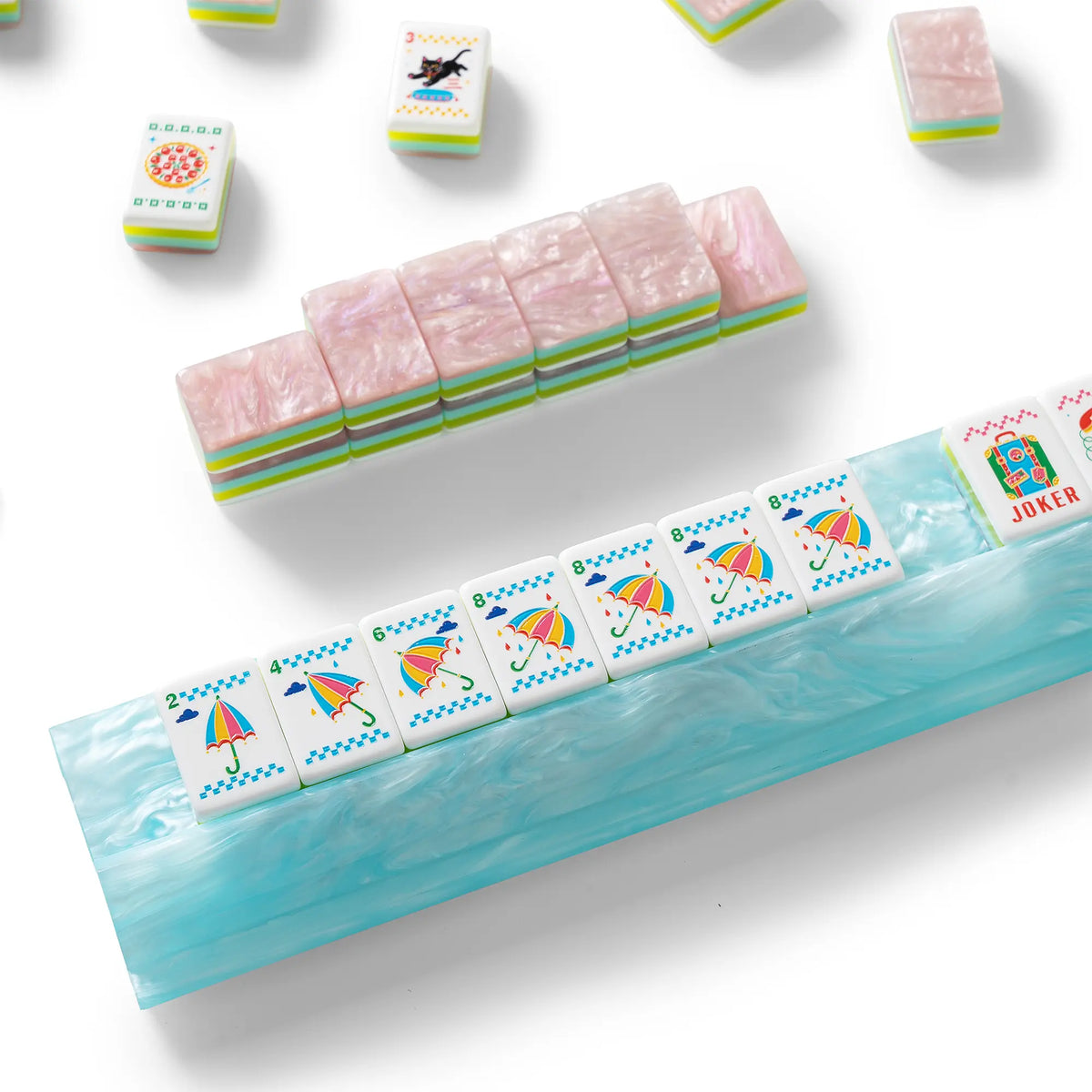 Retro Pop Black Cat Balloon Mahjong Set