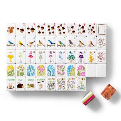 Woodland Grove Woodgrain Mahjong Set