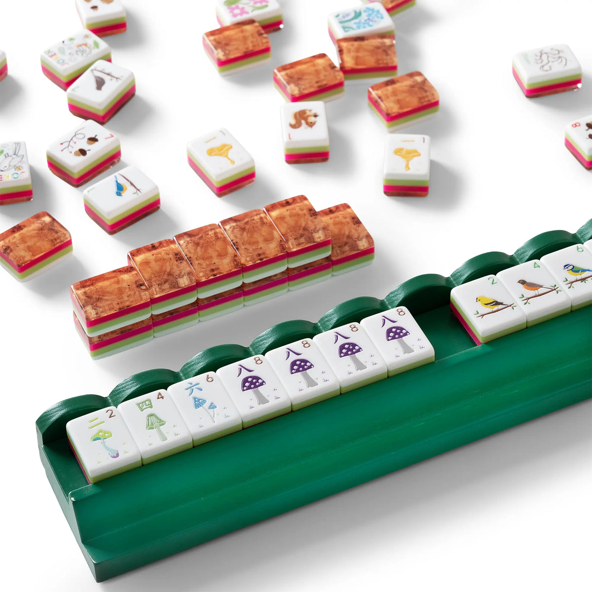 Woodland Grove Woodgrain Mahjong Set
