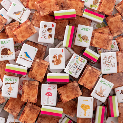 Woodland Grove Woodgrain Mahjong Set
