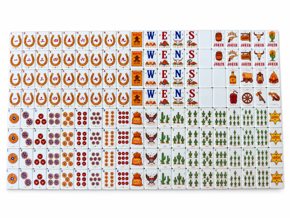 Wild West Cowboy Mahjong Tiles