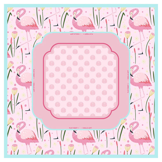 Preppy Pink Flamingo Mahjong Mat