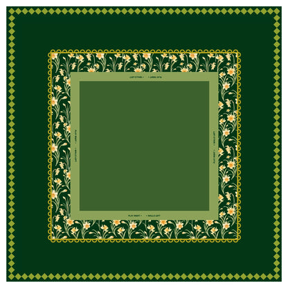 Hunter Green Estate Daffodil Mahjong Mat