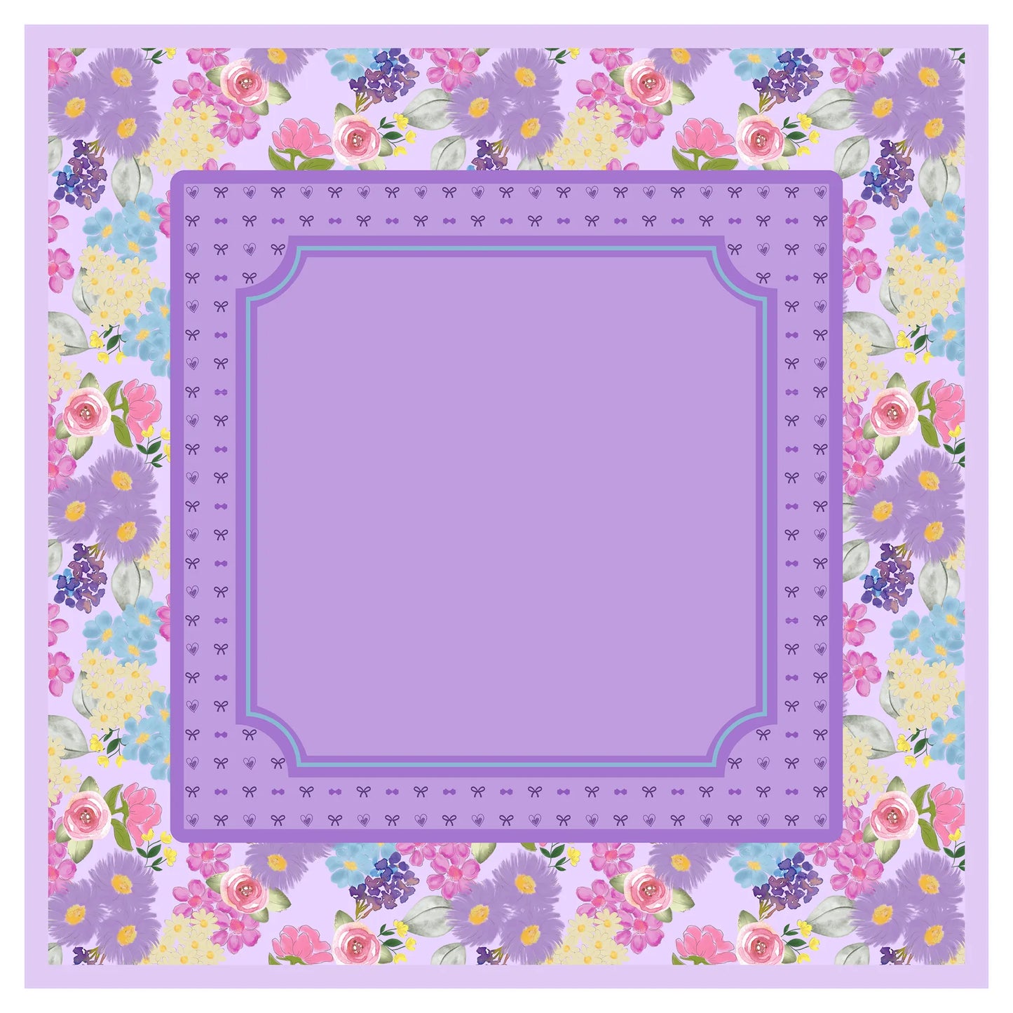 Grandmillennial Lavender Floral  Bows Mahjong Mat