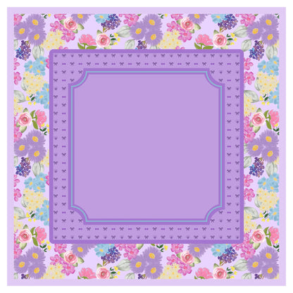 Grandmillennial Lavender Floral  Bows Mahjong Mat