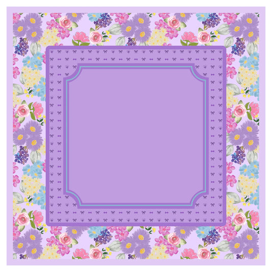 Grandmillennial Lavender Floral  Bows Mahjong Mat