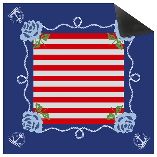 Nautical Anchors Striped Mahjong Mat