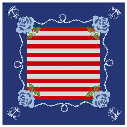 Nautical Anchors Striped Mahjong Mat