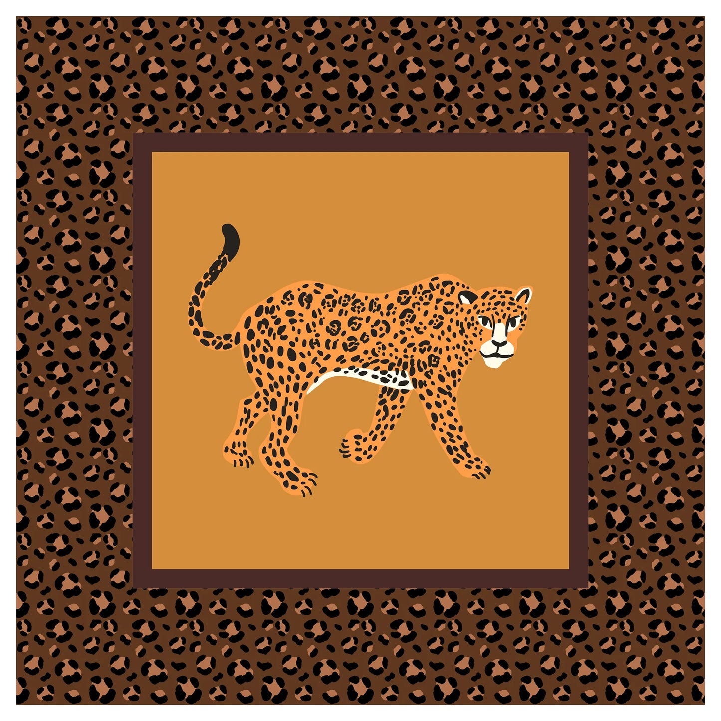 Wild Leopard Print Mahjong Mat